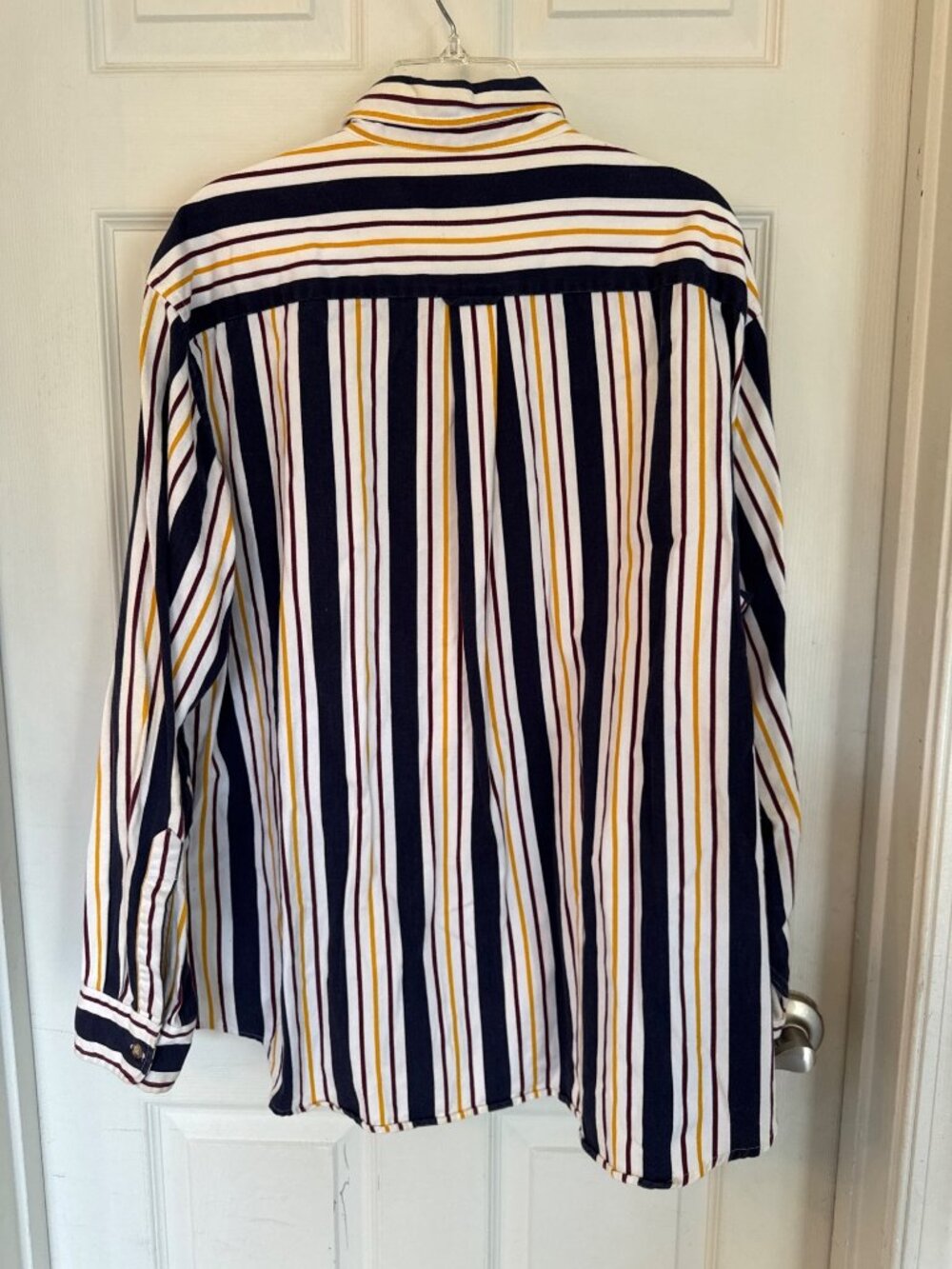 Vintage 90's Saddlebred Vertical Stripped Long Sleeve Button Down Shirt Men's XL - Picture 2 of 4